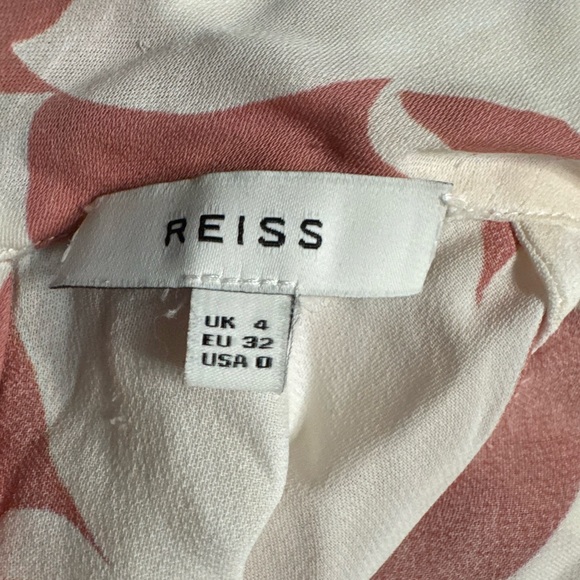 Reiss Adina Print Pink White Long Sleeve Blouse Size 0 EUC - Picture 5 of 5